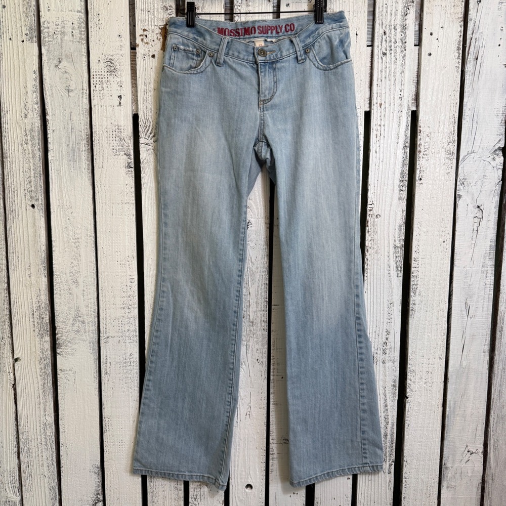 Mossimo Supply Co Bootcut Jeans Women 7 Low Rise Y2K Light Wash 31x32
